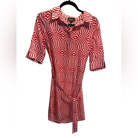 Laundry by Shelli Segal Red Geometric Dress size 4 - Picture 2 of 11